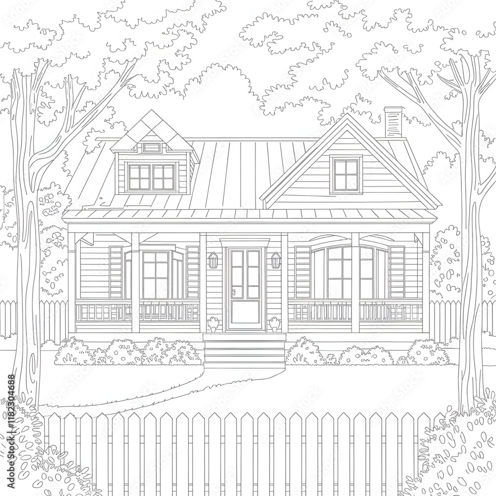 Obraz premium sketch of a house in the city