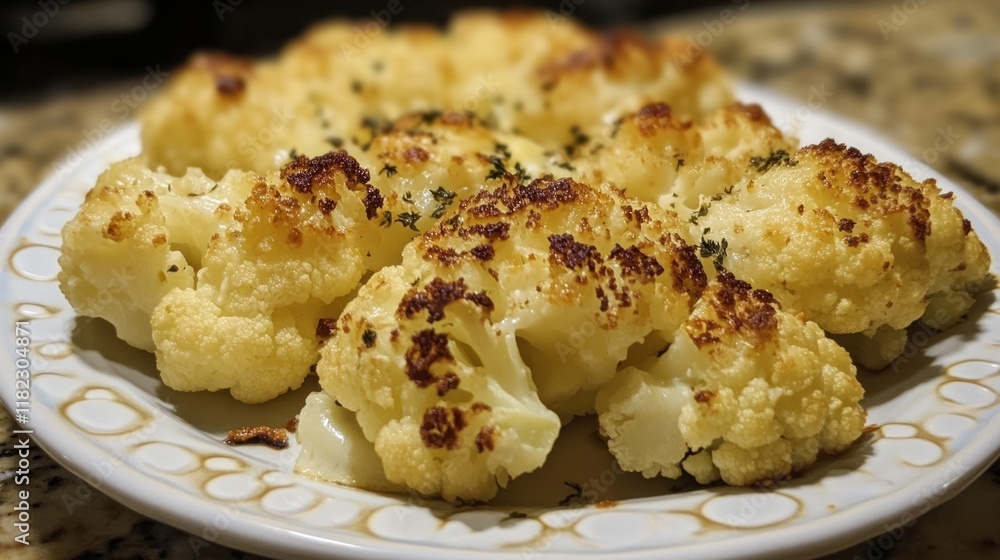 Roasted Cauliflower with Herb Garnish: A Delicious and Healthy Side Dish Roasted Cauliflower with Herb Garnish: A Delicious and Healthy Side Dish