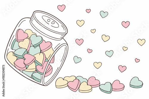 set of illustration of hearts