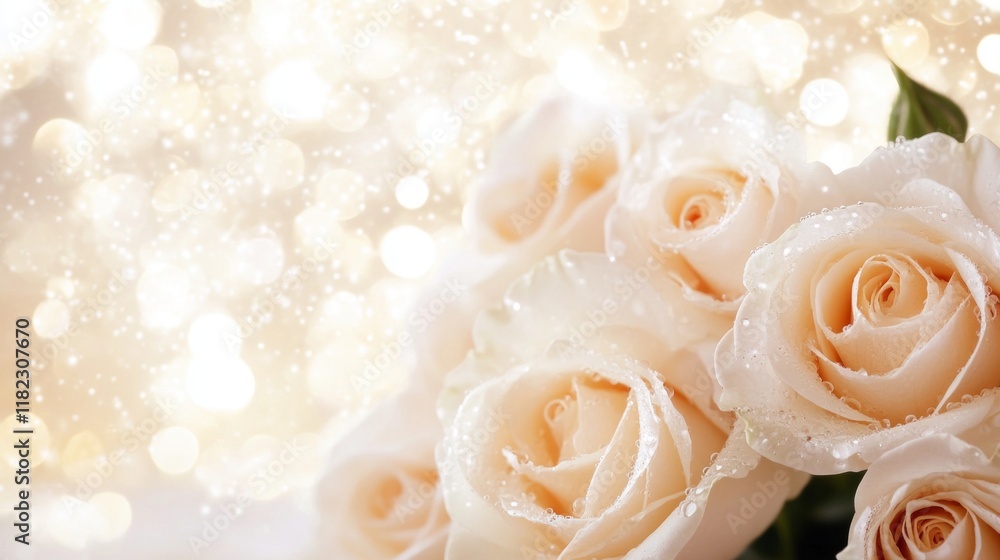 Beautiful soft pink roses with delicate droplets and soft bokeh background create a romantic mood for any occasion Beautiful soft pink roses with delicate droplets and soft bokeh background create a romantic mood for any occasion