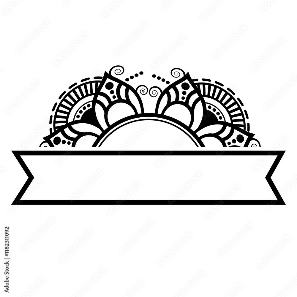 Fototapeta premium Luxury flower set arabic islamic banner title frame text box background