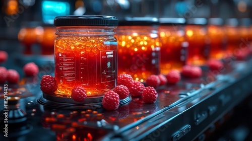 Futuristic Smart Jelly Display with Digital Holograms. Generative AI photo