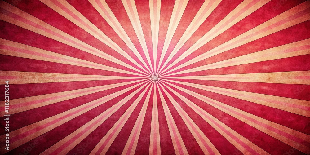 Fototapeta premium Vintage Pink & Red Radial Sunburst Background - Retro Photo Texture