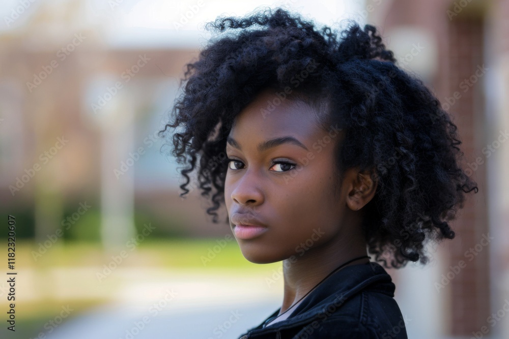 Fototapeta premium Portrait of a high school African American female student