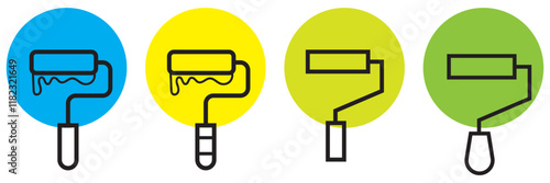 Paint icon vector illustration. paint brush sign and symbol. paint roller icon vector .