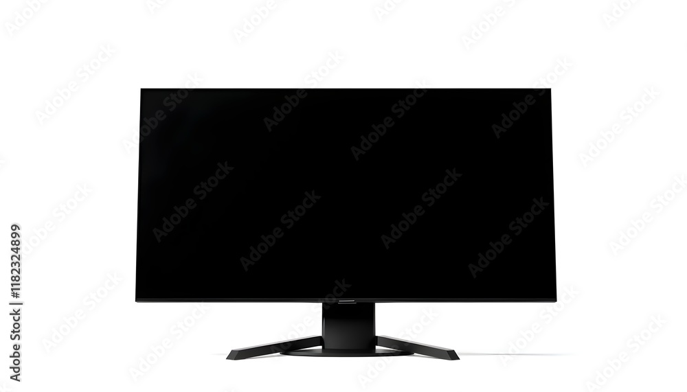 Black TV Screen with Sleek Ultra-Thin Borders Isolated on White Black TV Screen with Sleek Ultra-Thin Borders Isolated on White
