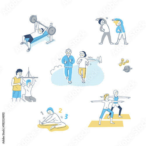いろいろな運動やストレッチ　セット