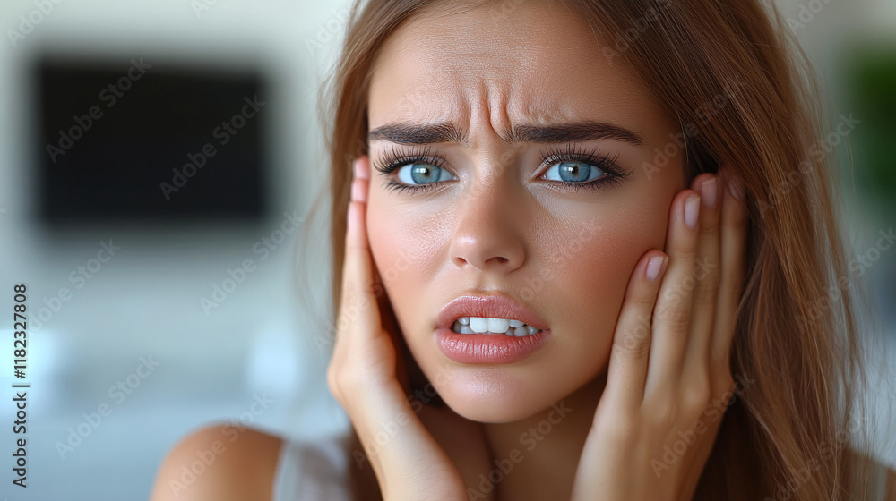 a beautiful girl feels unwell close-up a beautiful girl feels unwell close-up