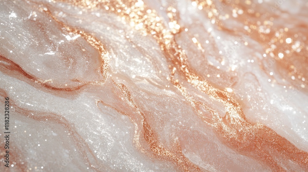 Fototapeta premium Glittering rose gold textures and champagne bubbles luxurious atmosphere high detail festive mood