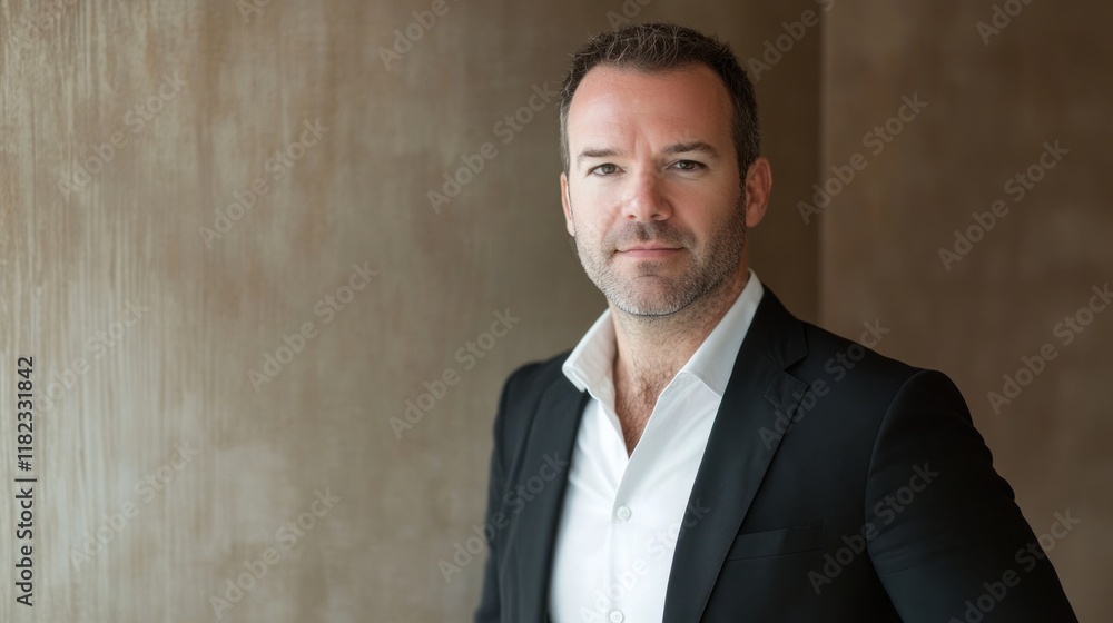 Portrait of a Confident Man in a Black Suit Portrait of a Confident Man in a Black Suit