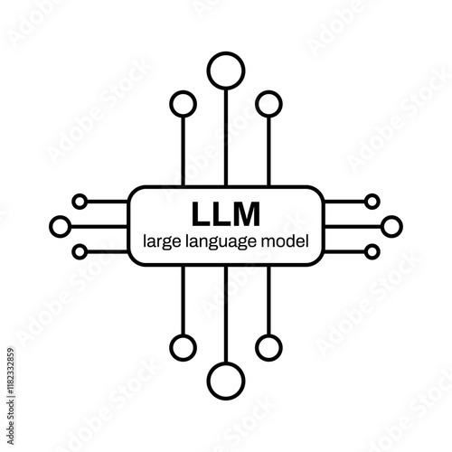 LLM or large language model icon for AI website and apps