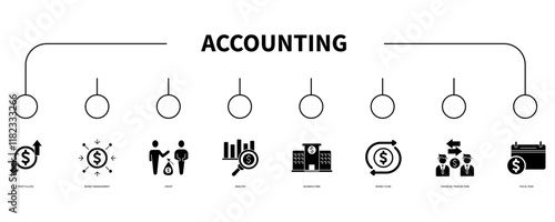 Accounting banner web icon vector illustration concept