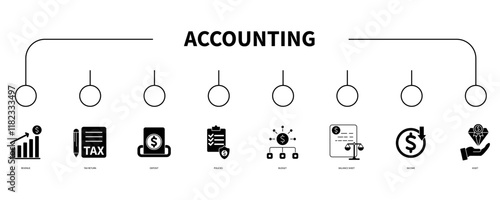 Accounting banner web icon vector illustration concept