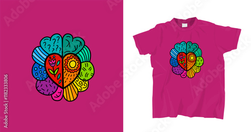 Human mind and experience diversity magenta t-shirt.