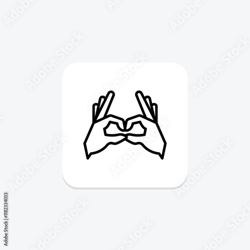 Hand Heart line icon , vector, pixel perfect, illustrator file photo