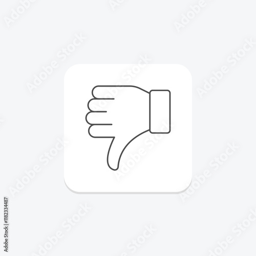 Dislike Hand thinline icon , vector, pixel perfect, illustrator file