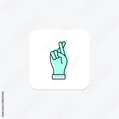 Finger Crossed color shadow thinline icon , vector, pixel perfect, illustrator file