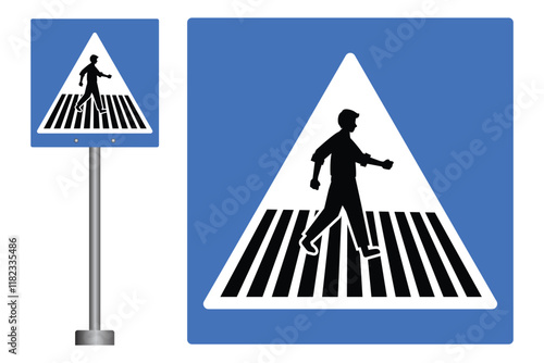 Cross Walk Road Sing  vector illustration