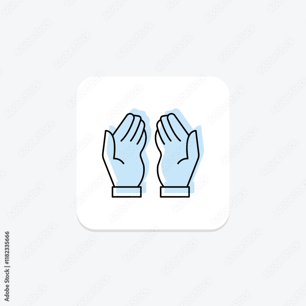 Fototapeta premium Cupped Hand color shadow thinline icon , vector, pixel perfect, illustrator file