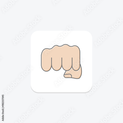 Free Fist lineal color icon , vector, pixel perfect, illustrator file photo