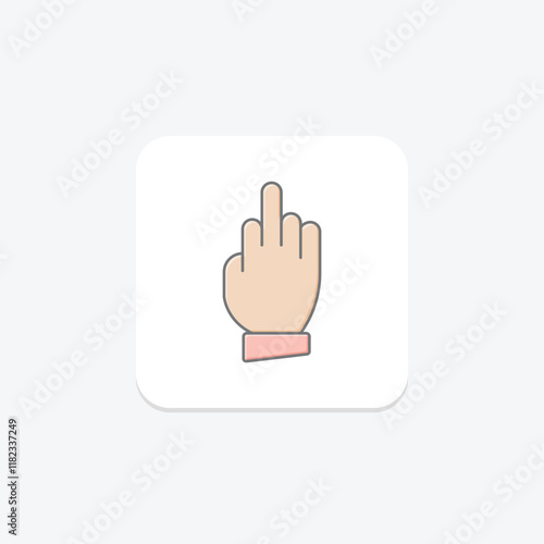 Bad Signal Hand lineal color icon , vector, pixel perfect, illustrator file