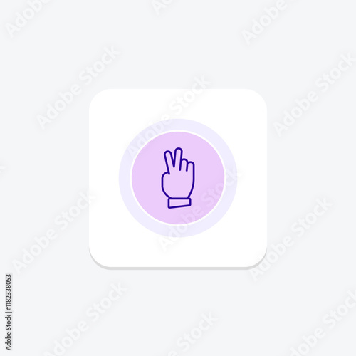 Peace Hand color circle icon , vector, pixel perfect, illustrator file photo