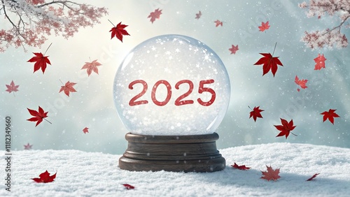 Festive snow globe featuring 