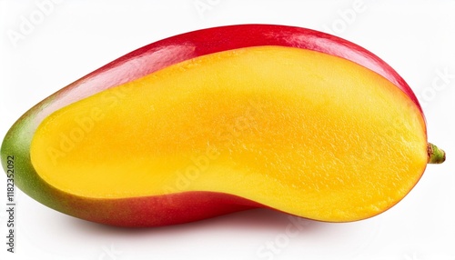 mango isolated half of ripe red mango on white background nsliced mango with clipping path full depth of field photo