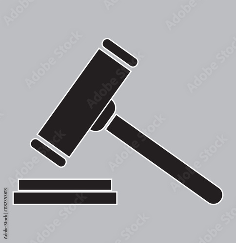 Gavel icon. Gavel icon vector. Judge Gavel Auction Icon Vector .