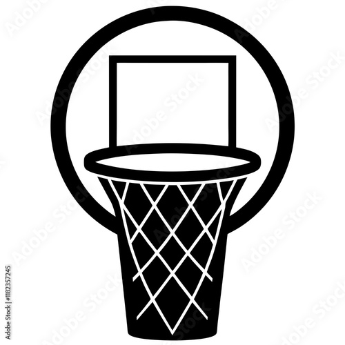  Basketball hoop silhouette vector illustration