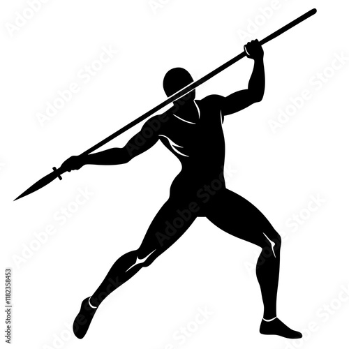 Javelin silhouette vector illustration 