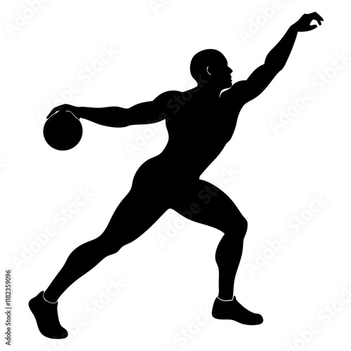 Shot put silhouette vector illustration