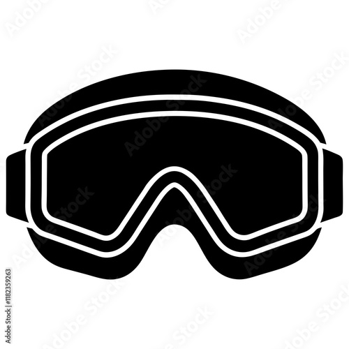 Ski goggles silhouette vector illustration