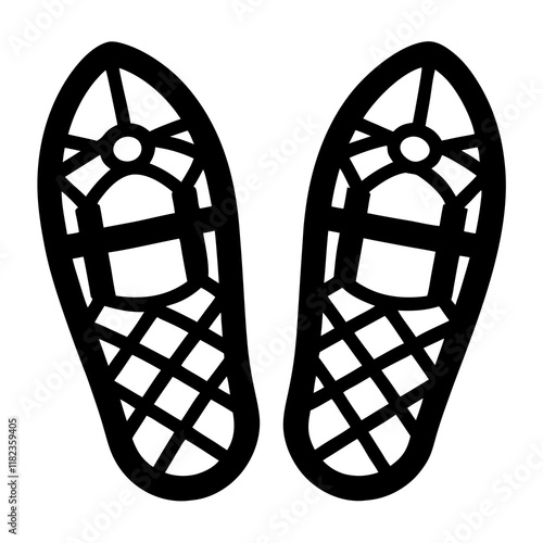 Snowshoes silhouette vector illustration