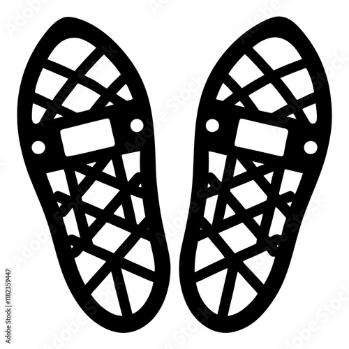 Snowshoes silhouette vector illustration