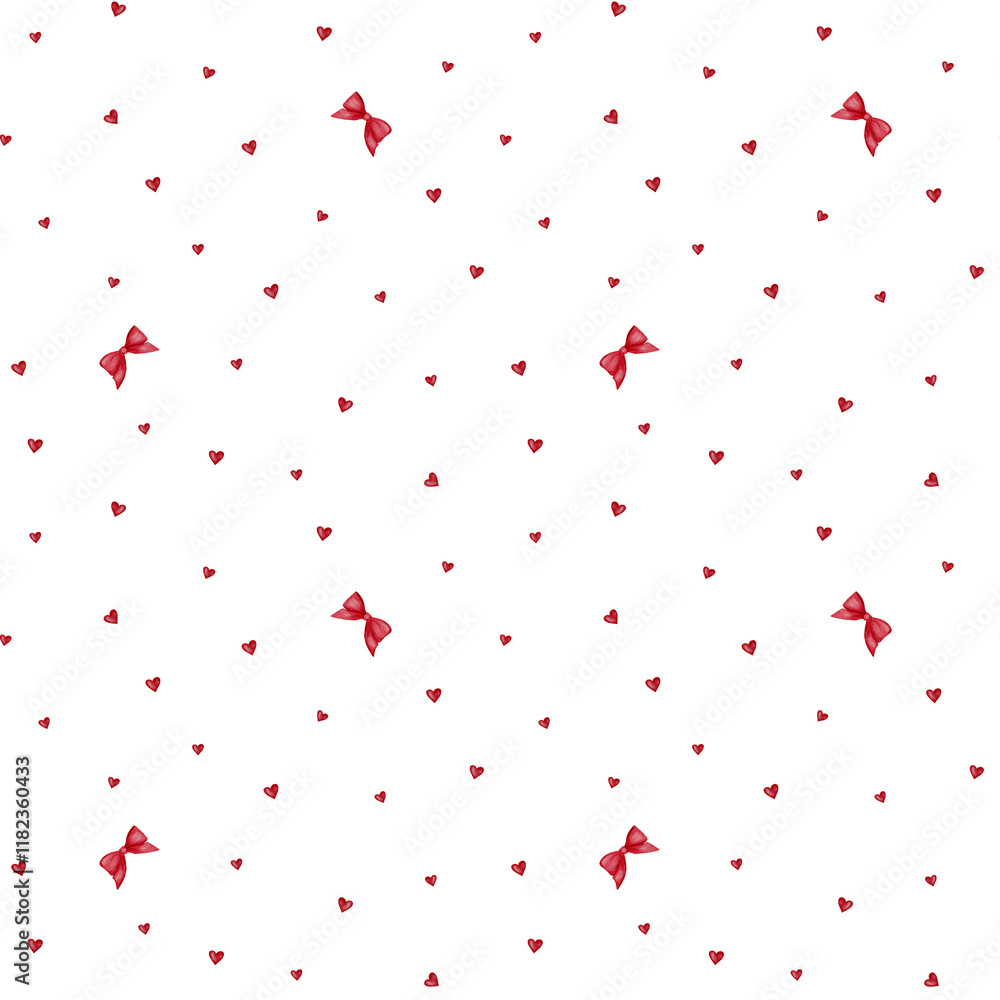Minimalistic Seamless Pattern with Red Bows, Elegant and Festive Design for Holiday Wrapping Minimalistic Seamless Pattern with Red Bows, Elegant and Festive Design for Holiday Wrapping