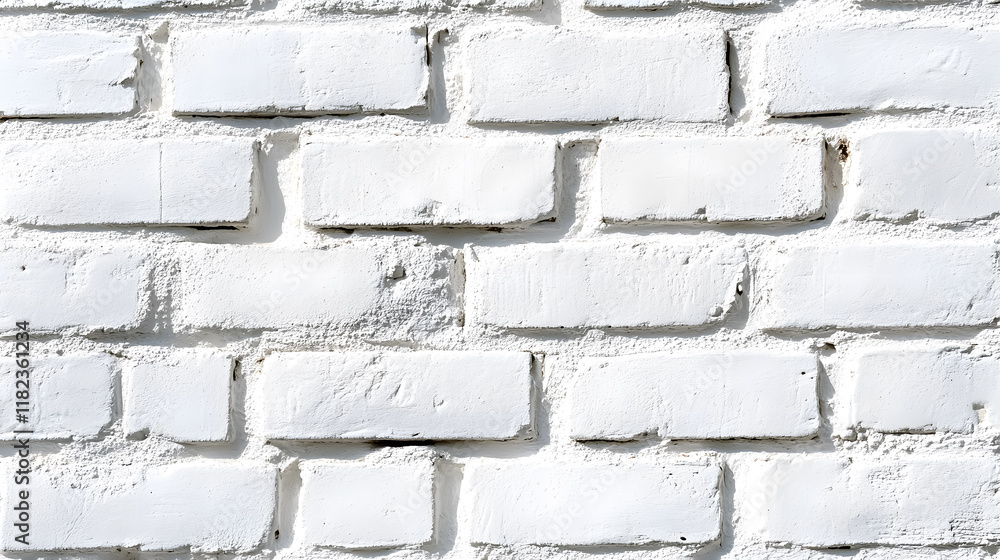 Fototapeta premium A detailed view of a white brick wall texture.