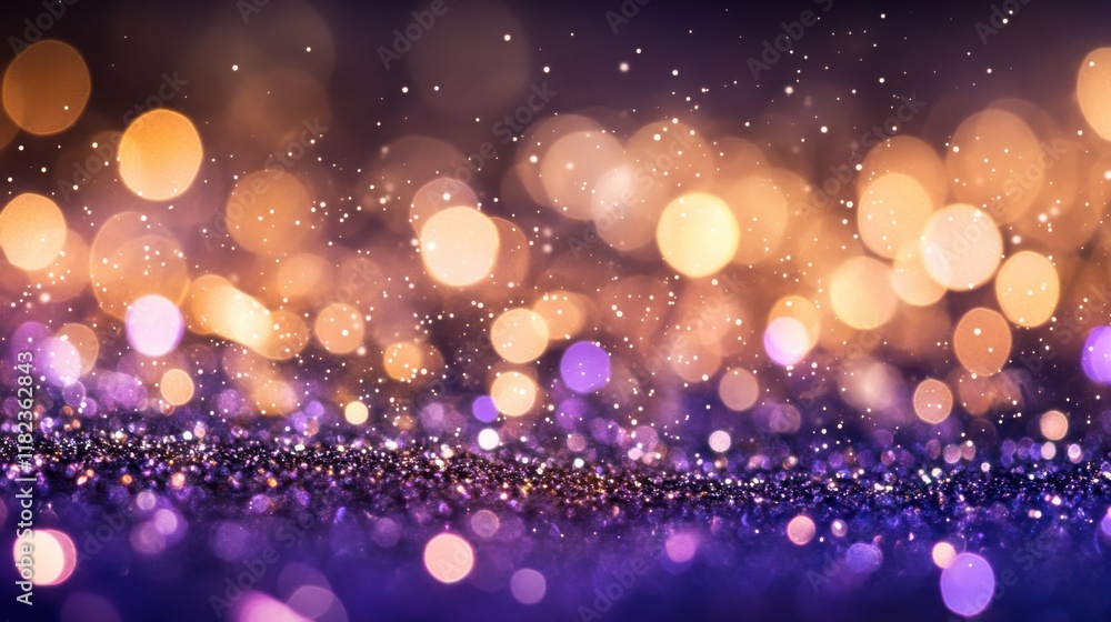 Celebratory violet and champagne bokeh effects luxurious event decor high detail glamorous atmosphere festive concept Celebratory violet and champagne bokeh effects luxurious event decor high detail glamorous atmosphere festive concept