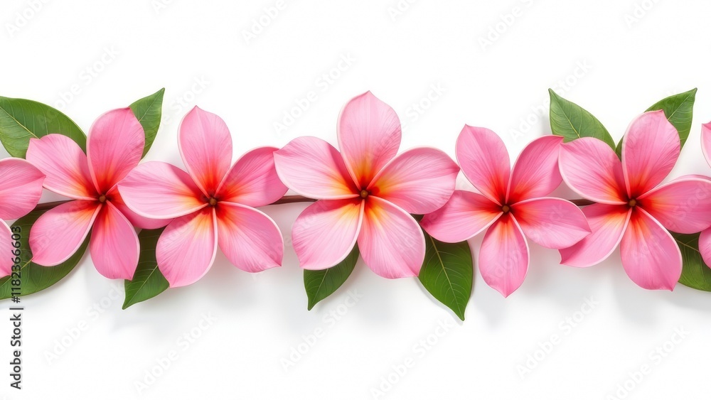 Obraz premium Plumeria flowers are isolated on a white background.