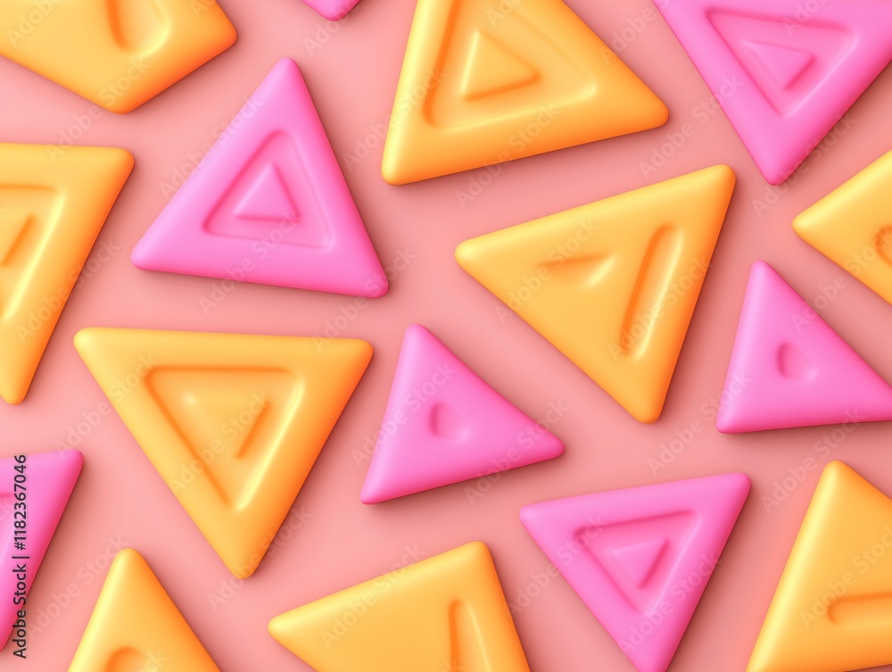 Fototapeta premium Abstract Pink and Orange Triangle Pattern Background