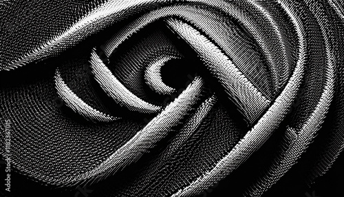 monochrome rolled ink texture in halftone style