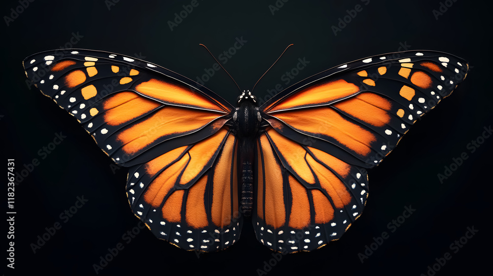 Fototapeta premium Digital rendering of a monarch butterfly