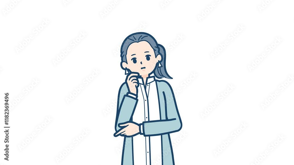 Long shirt woman_Discontent and sighs_with alpha channel Long shirt woman_Discontent and sighs_with alpha channel