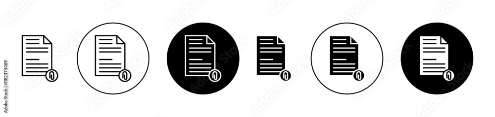 Attach document icons collection in black and blue colors Attach document icons collection in black and blue colors