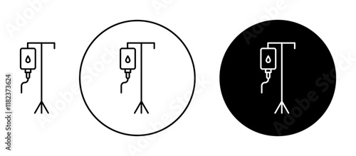 Blood transfusion Icons vectors. black solid and liner versions