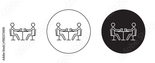 Cafeteria icons set in black filled and outlined style
