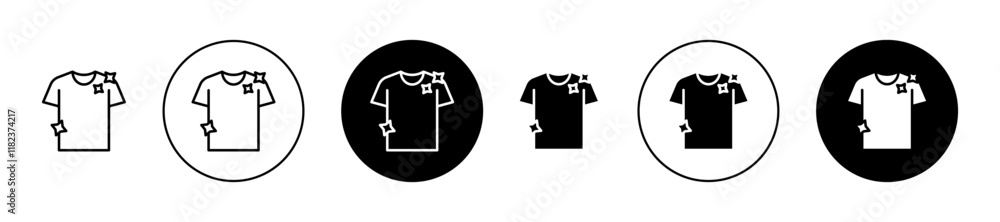 Clean tshirt icons set in black filled and outlined style Clean tshirt icons set in black filled and outlined style