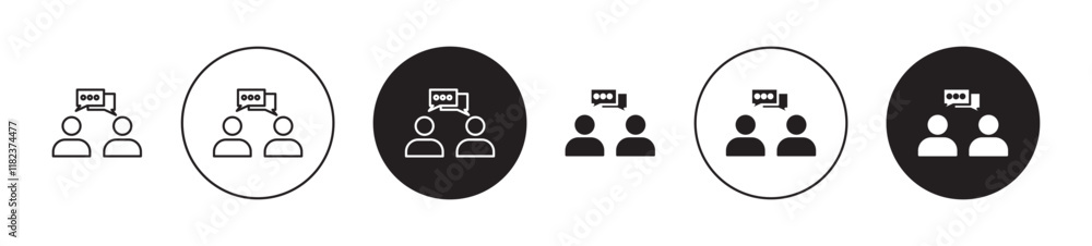 Consultant icons set in black filled and outlined style Consultant icons set in black filled and outlined style