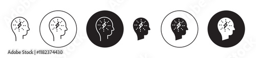 Comprehension icons set in black filled and outlined style