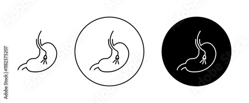 Endoscopy icons set in black filled and outlined style